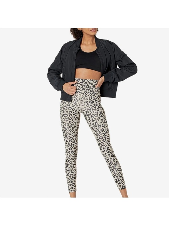 Beach Riot Pants - Beach Riot Leopard Print 7/8 Leggings High Rise Tan Black Size Small